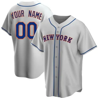 Replica Men's Custom New York Mets Road Jersey - Gray