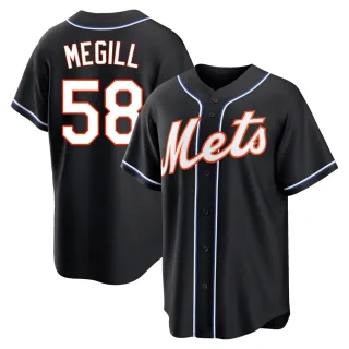Replica Men's Tylor Megill New York Mets Fashion Out Jersey - Black