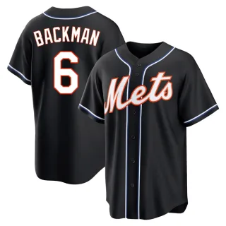 Replica Men's Wally Backman New York Mets Fashion Out Jersey - Black